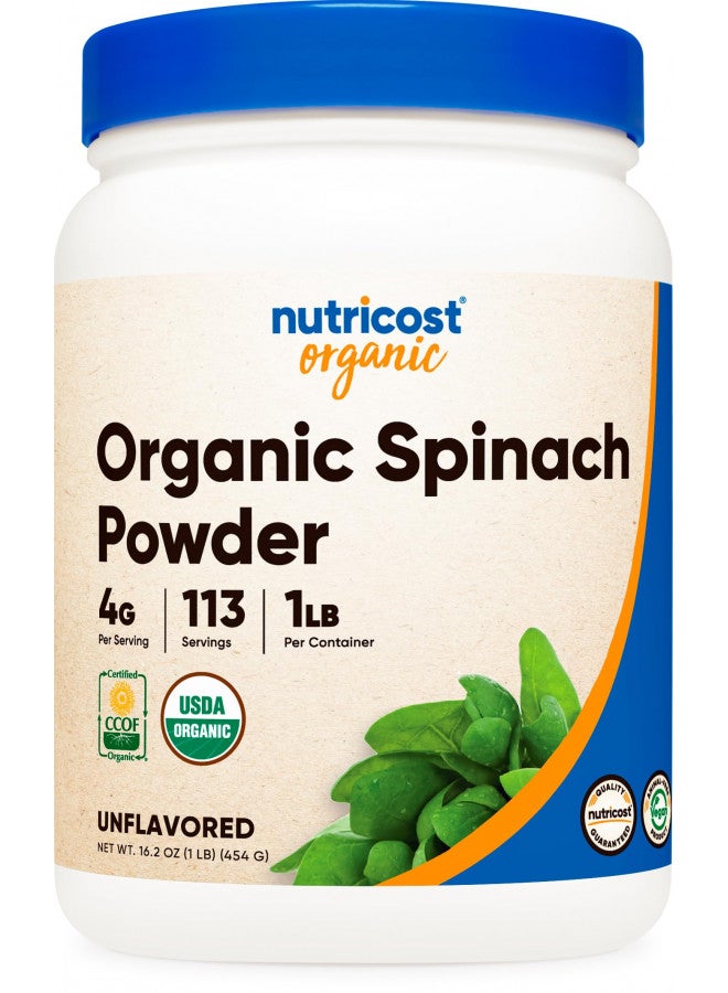 Nutricost Organic Spinach Powder 1LB - Pure, Gluten Free, Non-GMO, Certified Organic - Image 2