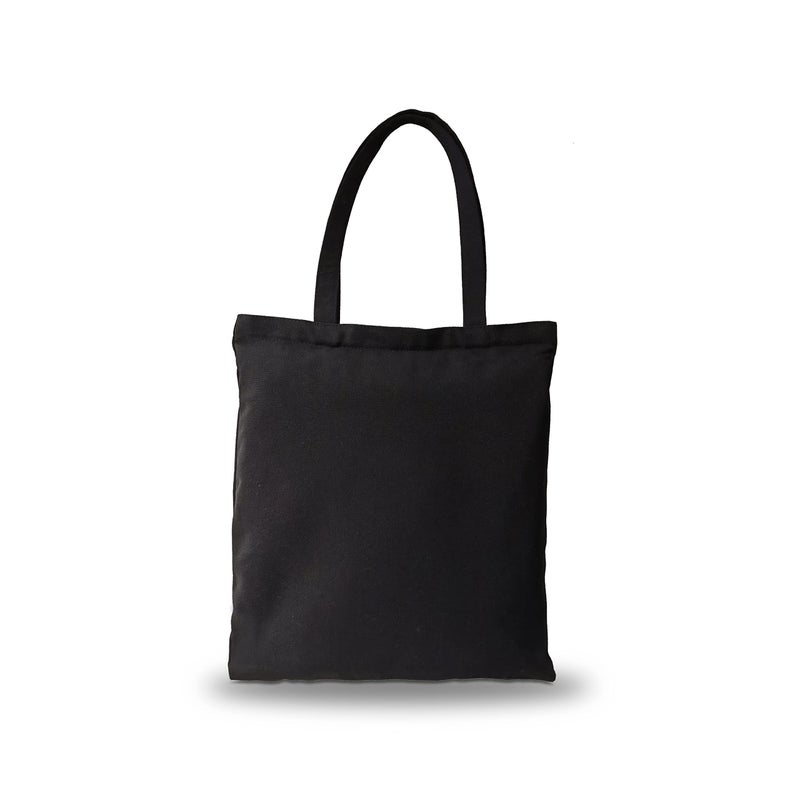 YACEYACE Canvas Zipper Tote Bag, 14"x16", Black, Plain, Zippered, Bulk - Image 1