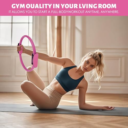 Oylyoyea 8Pcs Pilates Ring Set – Home Pilates Equipment for Women Kit with Magic Circle Pilates Ring and Ball Set, Resistance Bands & Massage Balls & Exercise Bands for Toning，Flexibility & Core Strength - Image 2