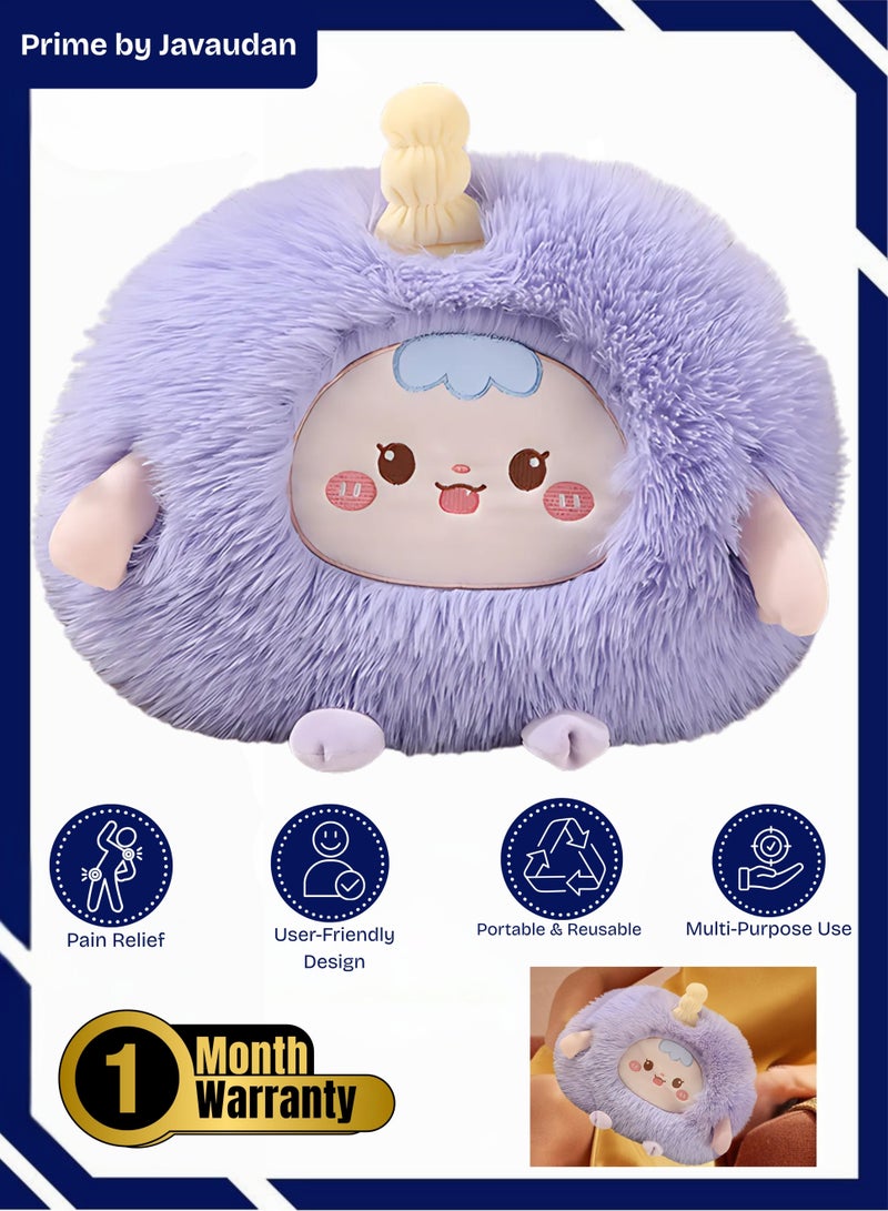 برايم بي جافاودان حقيبة ماء ساخن كهربائية قابلة لإعادة الشحن مع غطاء من الصوف لتخفيف آلام التشنجات والرقبة والكتفين وحقيبة العلاج الساخن وتدفئة اليدين والقدمين - Image 1