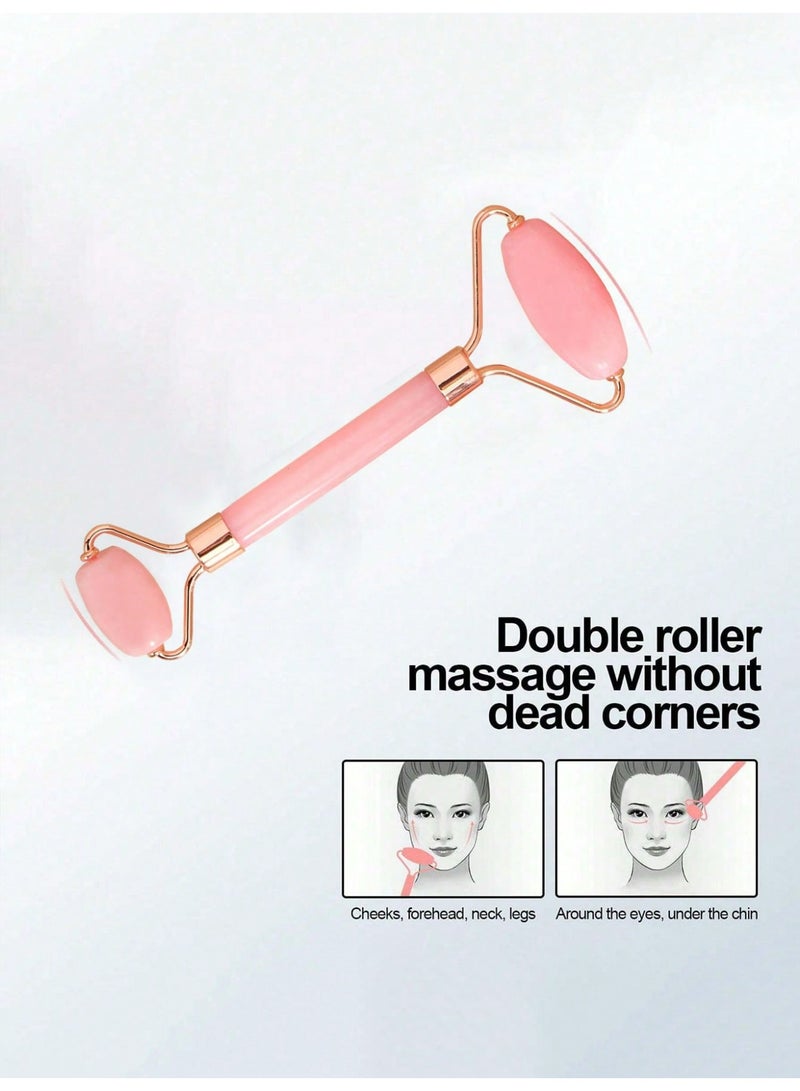 LUMYA 3 pcs Ice Roller Facial Massage Kit, Jade Roller Massager, Gua Sha Beauty Tool, Shrink Pores, Reduce Puffiness & Dark Circles, Skincare Massager for Face and Eyes(Pink) - Image 3