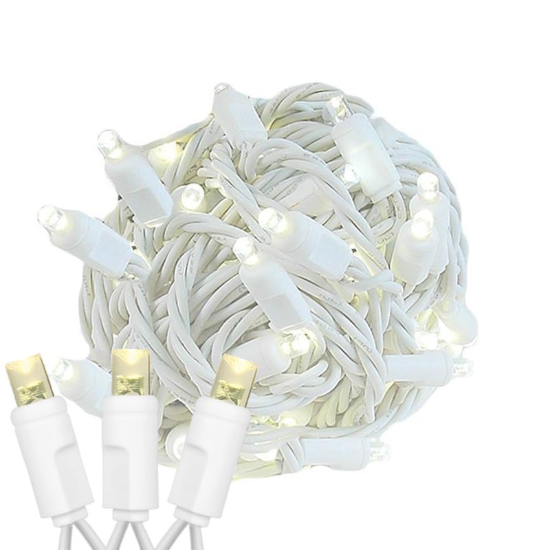 Novelty Lights 34ft Christmas String Lights, 100 Warm White LED Bulbs on White Wire, 4" Spacing, Connectable Indoor Outdoor Commercial Grade Lighting for Holidays Patio Weddings - Image 5