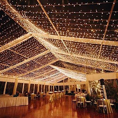 Novelty Lights 34ft Christmas String Lights, 100 Warm White LED Bulbs on White Wire, 4" Spacing, Connectable Indoor Outdoor Commercial Grade Lighting for Holidays Patio Weddings - Image 3
