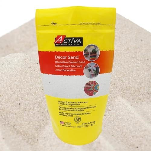 Activa White Decorative Colored Sand in Resealable Bag, 5lb (2.27kg) | Fine Grain & Fade-Proof Sand for Arts & Crafts - Image 2