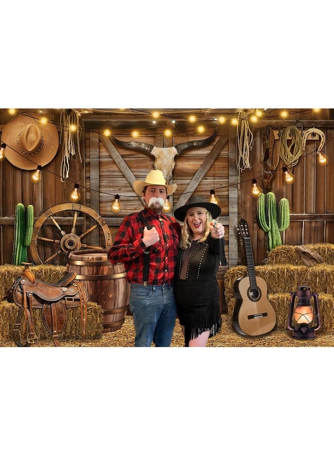 CINRAY Western Cowboy Backdrop 10x8FT Wild West Rustic Wooden House Barn Photography Background for Portrait Kids Boy Western Birthday Party Decorations Supplies Photo Props - Image 4
