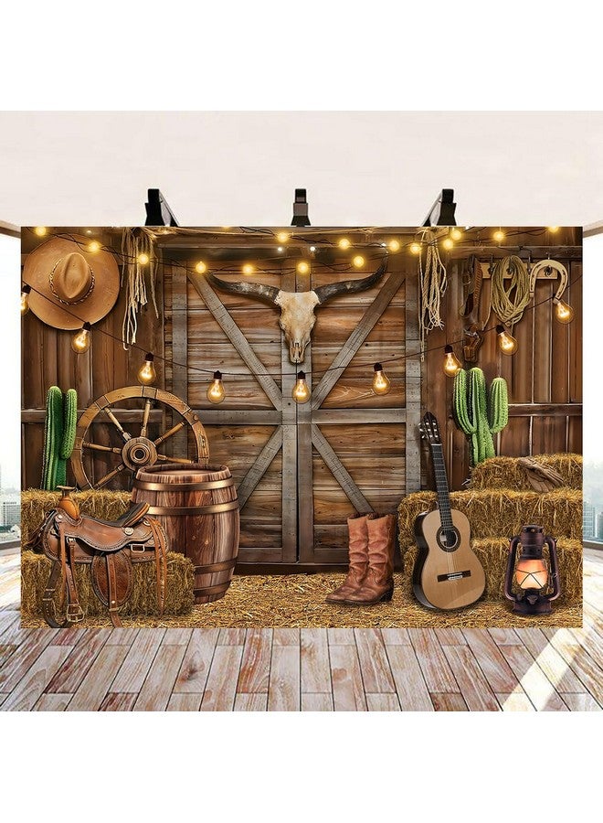 CINRAY Western Cowboy Backdrop 10x8FT Wild West Rustic Wooden House Barn Photography Background for Portrait Kids Boy Western Birthday Party Decorations Supplies Photo Props - Image 2