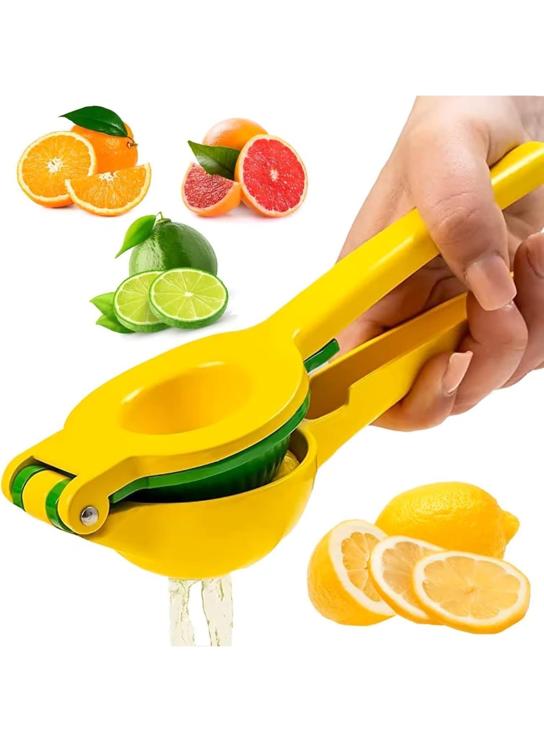 2-in-1 Lemon & Lime Metal Squeezer,Citrus Hand Juicer for Max Extraction,Manual Press Juice Squeezer for Effortless Use,Lemons,Lime,Eureka or Lisbon Lemons,Rangpur or Tahiti Limes,Heavy-Duty
