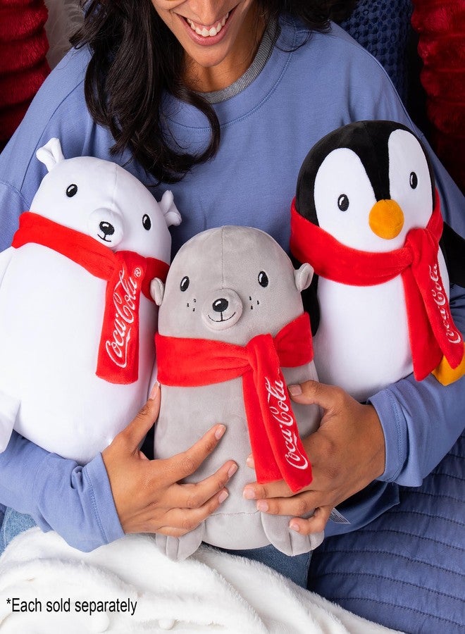 Coca-Cola 9" Seal with Scarf Snowball Plushies, Soft, Squishy Stuffed Animal, Great Gift for Boy, Girl, Kids & Toddlers for Christmas & Birthdays, Cuddle Pillow, Dorm Bed Décor - Image 3