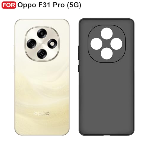 CEDO Back Cover for Oppo F31 Pro (5G) | Camera Bump Protection & Inner Velvet Fabric Lining | Ultra Slim Matte Soft Rubberised Case Cover (Black) - Image 2