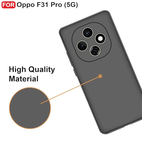 CEDO Back Cover for Oppo F31 Pro (5G) | Camera Bump Protection & Inner Velvet Fabric Lining | Ultra Slim Matte Soft Rubberised Case Cover (Black) - Image 5
