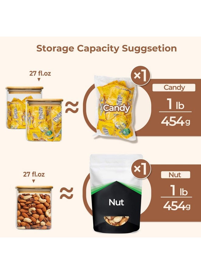 ComSaf 27 oz Glass Food Storage Jars Set of 6, Clear Storage Containers with Airtight Lids, Pantry Organization Jar, Spice Jar, Blooming Tea, Oat, Coffee and Sugar Container, Canister Set for Kitchen - Image 3