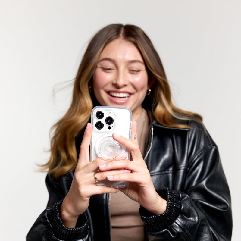 PopSockets Phone Grip Compatible with MagSafe, Adapter Ring for MagSafe Included, Phone Holder, Wireless Charging Compatible - Clear - Image 3