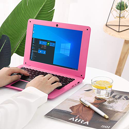 Goldengulf Windows 10 Computer Laptop Mini 10 Inch 32GB Ultra Thin and Light Netbook Quad Core CPU PC HDMI WiFi USB YouTube (Pink) - Image 3
