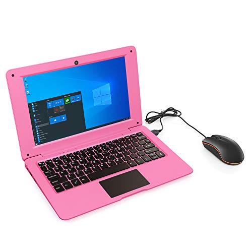 Goldengulf Windows 10 Computer Laptop Mini 10 Inch 32GB Ultra Thin and Light Netbook Quad Core CPU PC HDMI WiFi USB YouTube (Pink) - Image 2