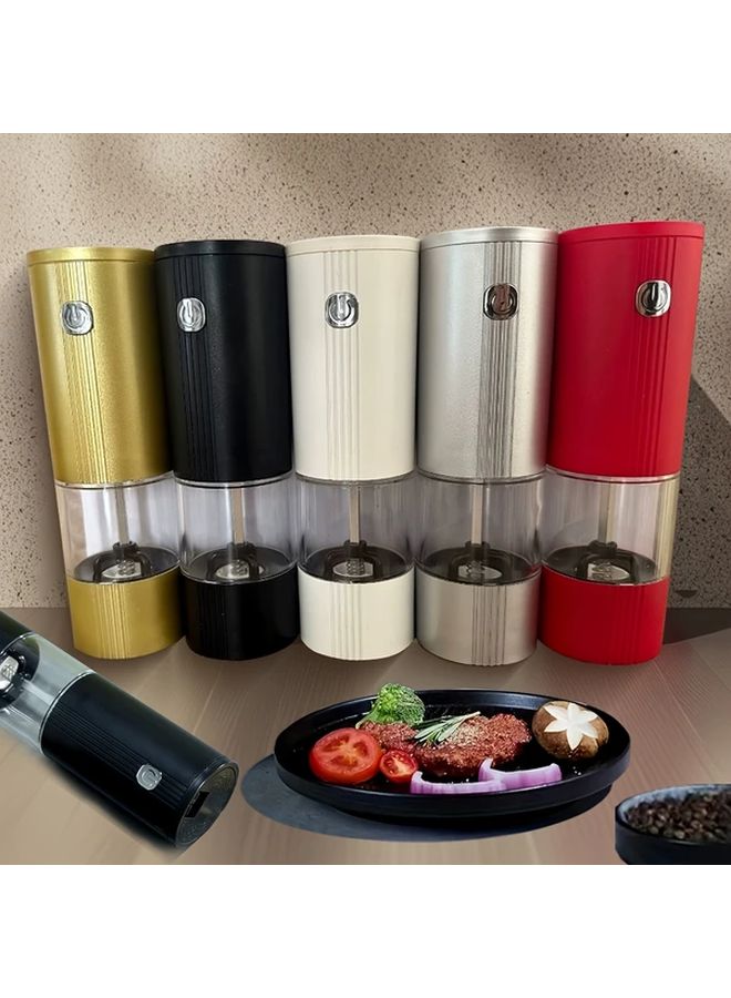 Black Electric Salt And Pepper Mill Set Adjustable Coarseness Automatic Spice Grinder - Image 2
