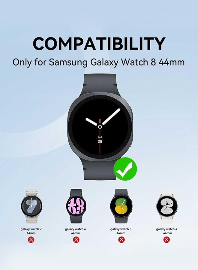 بشكل مختصر (3 قطع) حامي شاشة زجاج مقوى صلب 9H لساعة سامسونج جالاكسي ووتش 8 (44 ملم)، فيلم حماية للشاشة مُصمم لساعة جالاكسي ووتش 8 2025 - Image 2