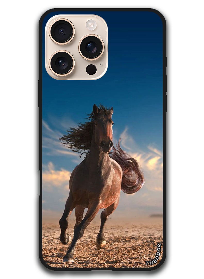 Theodor Protective Case Anti Scratch Shock Proof Bumper Cover For iPhone 16 Pro Max (6.9)-inch Horse running (2) - Image 1