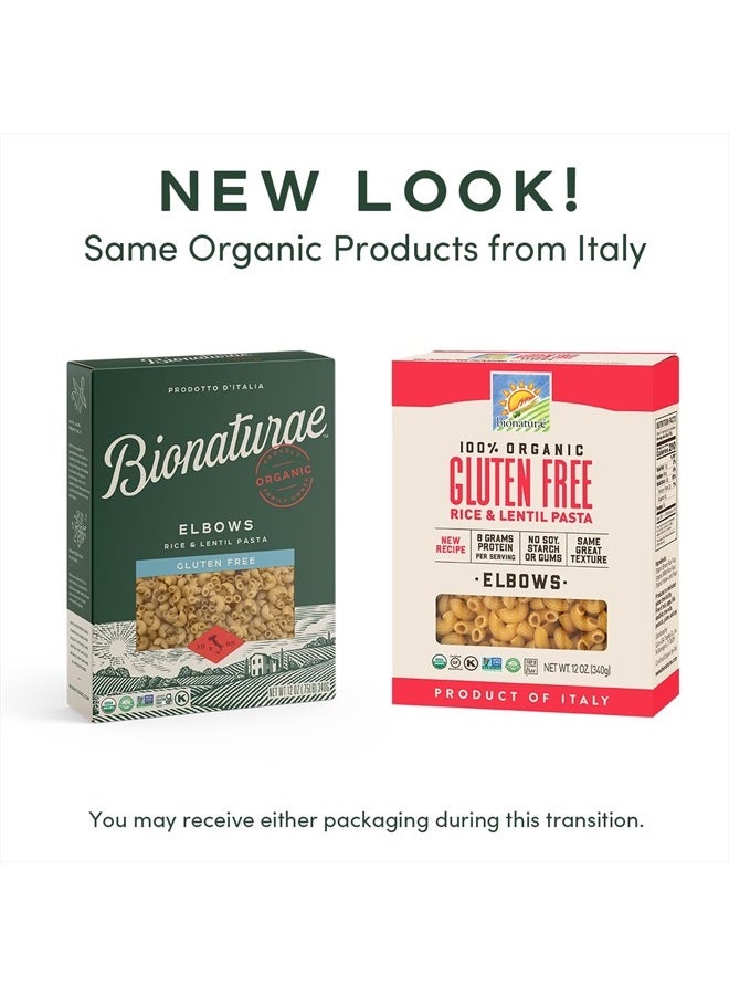 Bionaturae Elbow Pasta Noodles - Gluten Free Pasta Organic, Rice & Lentil Pasta, Kosher Certified, High Protein, Non-GMO Verified, USDA Certified, Gluten Free Pastas, Crafted in Italy - 12 Oz, 12 Pack - Image 2