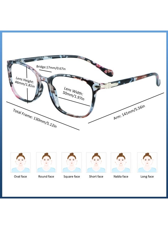 VisionGlobal Blue Light Blocking Glasses for Women, Anti Eyestrain, Computer Reading, TV Glasses, Stylish Square Frame, Anti Glare(+2.00 Magnification) - Image 3