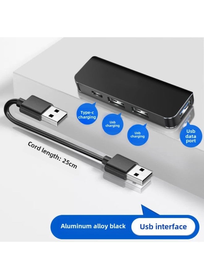 Usb Car Expander Type C Hub One-to-four Charging Data Reading Expansion Branch Hub-Number Of Interfaces:Type C One To Four Silver  - Image 4