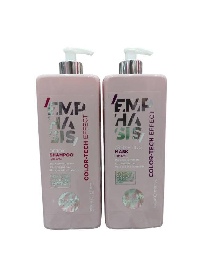 Detox Shampoo and Mask  1000 ml, Specially Formulated for The Care of Colored, Keratin Treated  and Protein Treated Hair.
