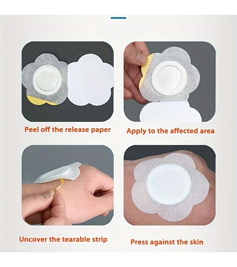 50 White Disposable Castor Oil Abdominal Patches Breathable Non-Woven Navel Stickers - Image 3