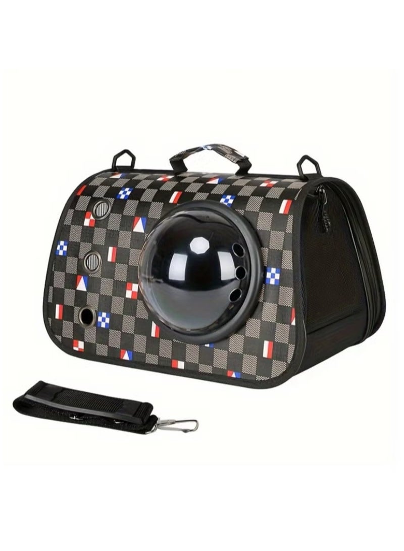 Generic Portable cat carry bag, foldable cat transport cage, well breathable and comfortable design with removable wool pillow for small and medium-sized cats and pets  - Image 1