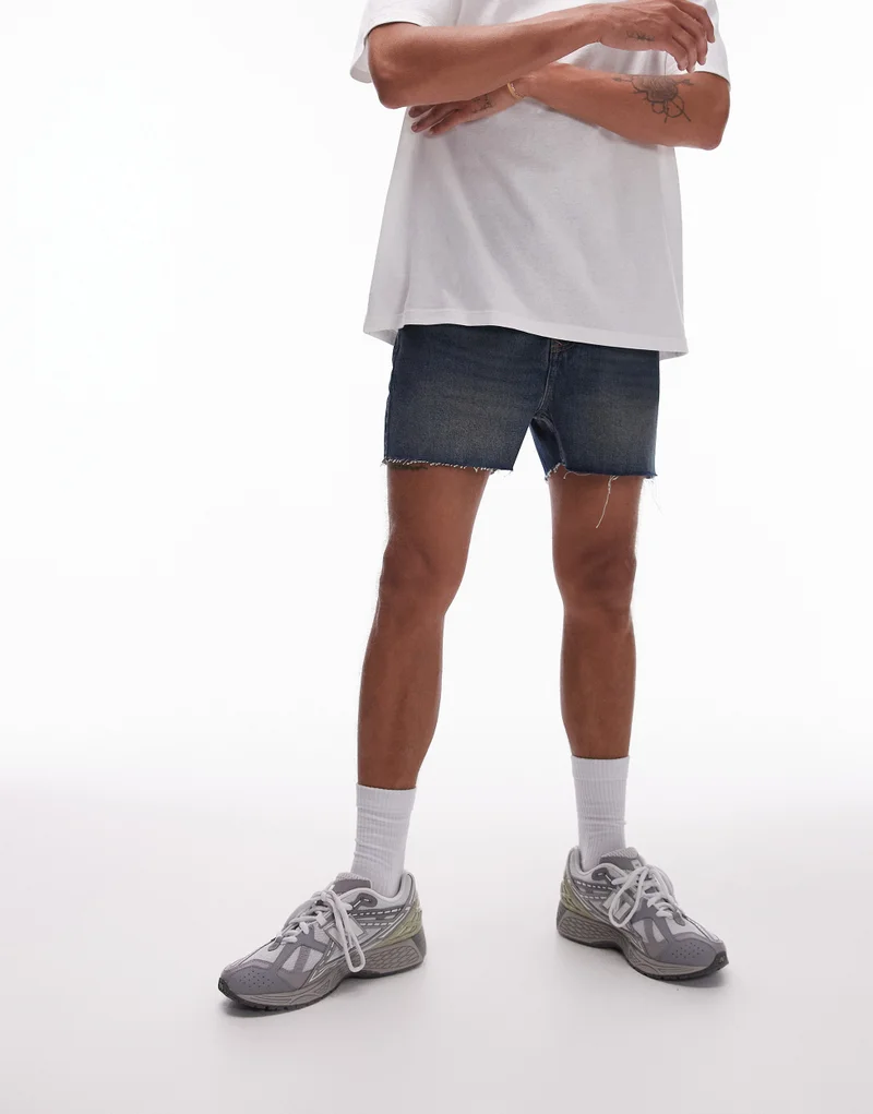 توب مان Micro Denim Shorts