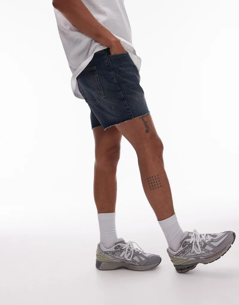 توب مان Micro Denim Shorts