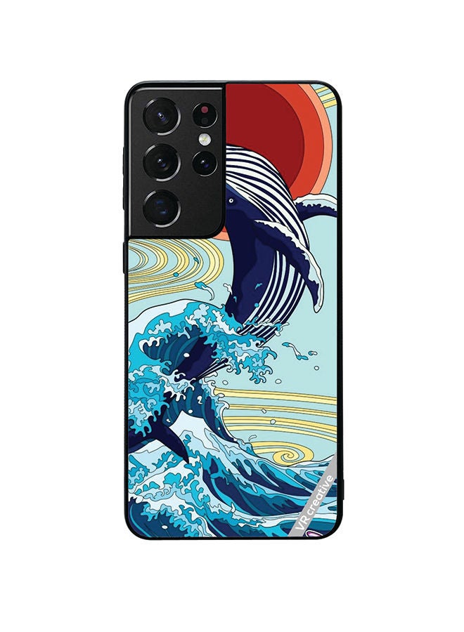 VR CREATIVE Protective Case Cover For Samsung Galaxy S21 Ultra 5G Dolphin Design Multicolour - Image 1