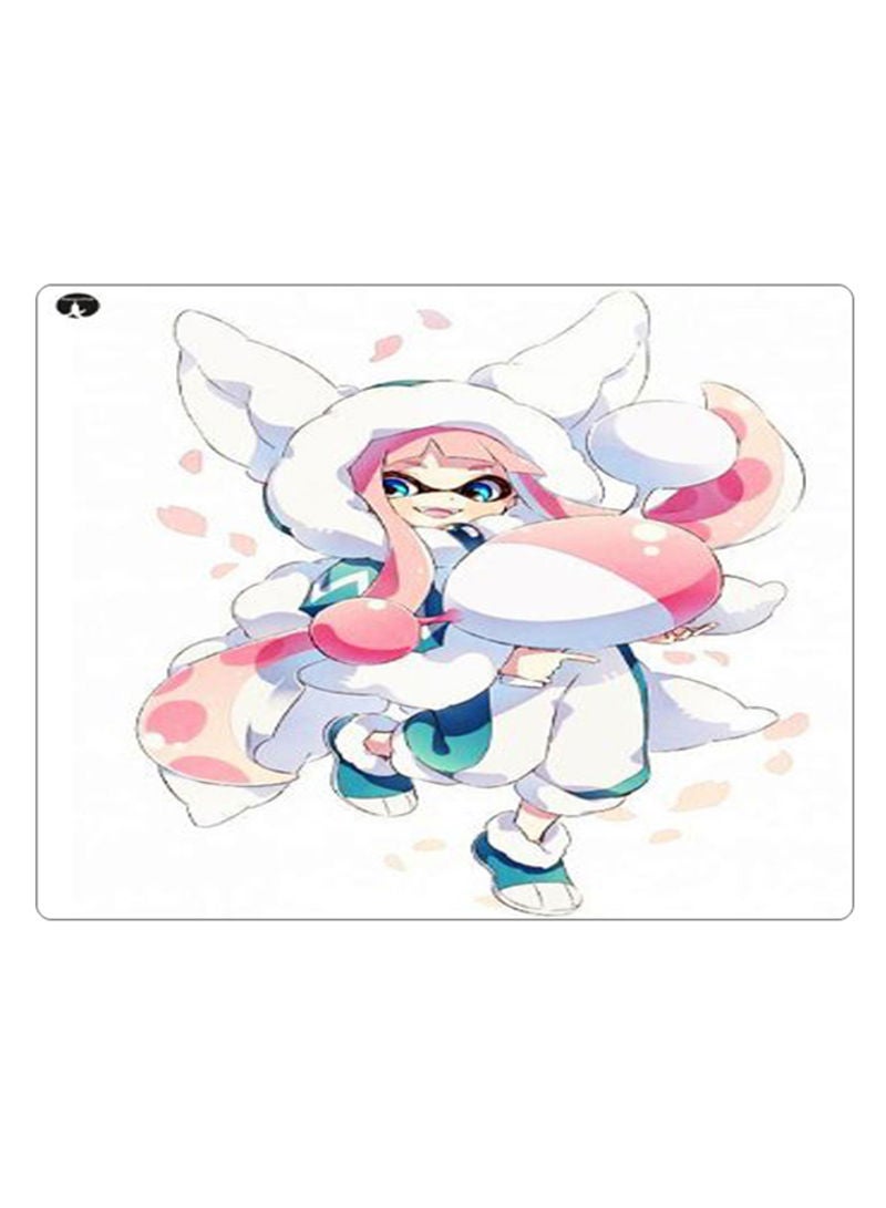 RKN Printed Anti-Slip Gaming Mouse Pad White/Pink/Green