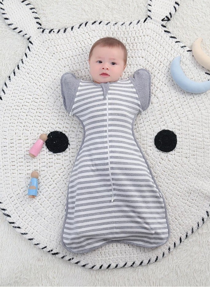 Y&D Anti-frightening Jumping Sleeping Bag Surrender-style Cotton Onesie Removable Sleeves Swaddling Clothes Baby Climbing Clothes Newborn Baby Wrap Anti-kicking Quilt - Image 1