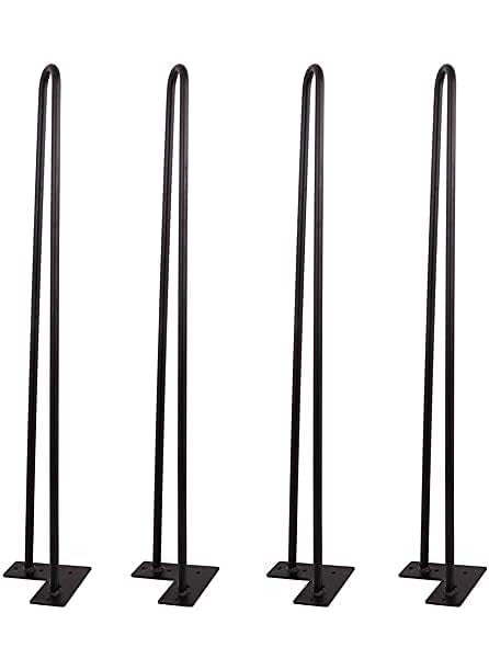 Ventuos vemtuos K Group Metal Industrial Hairpin Legs Set of 4 Black TwoRod Mid Century Modern Style Heavy Duty Solid Iron Furniture DIY Project for Coffee Table End Table Workstation22  - Image 1