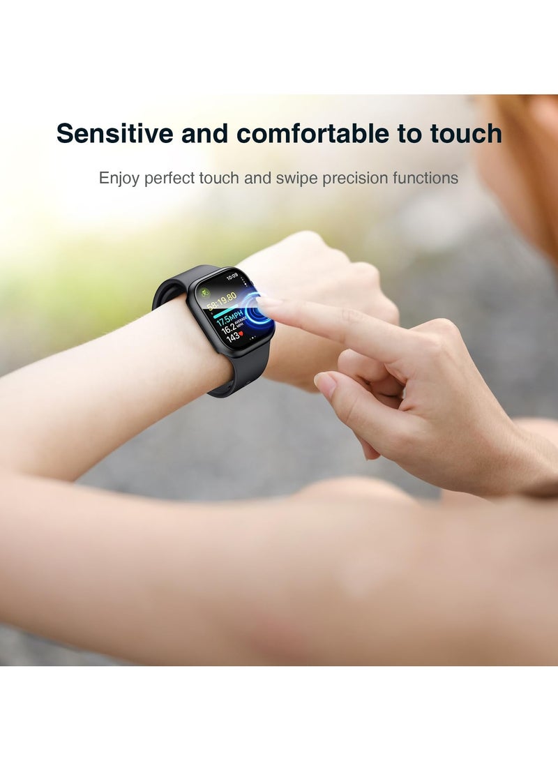 أبل ووتش حامي الشاشة سلسلة 10 46mm قناع خفف من الزجاج فيلم حالة الثابت للرجال والنساء رقيقة جدا حامي ( أسود ) - Image 4