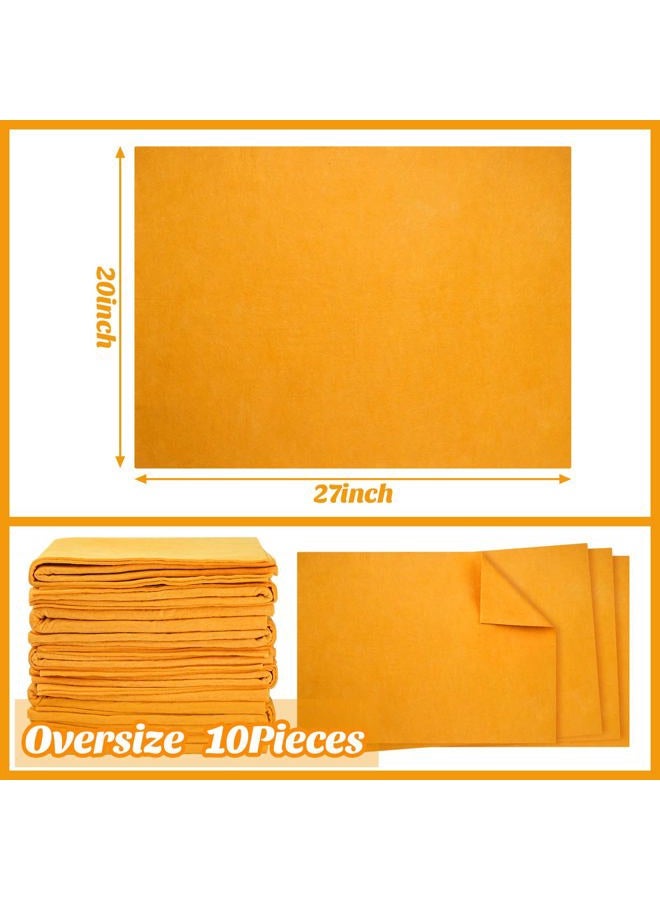 Seewey Roshtia 10 Pcs Chamois Towel Multi Purpose Shammy Cloth Mop Cleaning Cloth Machine Washable Water Absorbent Towels Anti Scratch for Home Car Kitchen Floor Pets Cleaning Drying, Orange - Image 3
