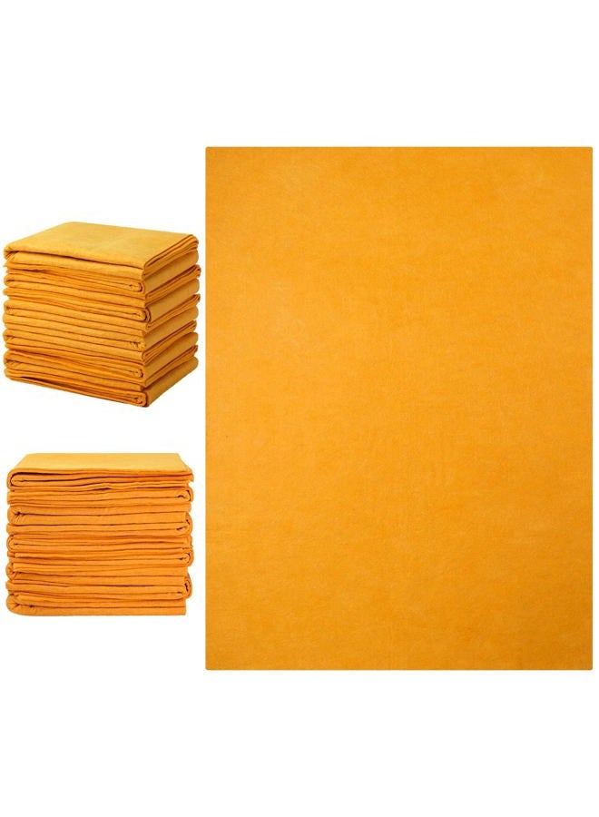 Seewey Roshtia 10 Pcs Chamois Towel Multi Purpose Shammy Cloth Mop Cleaning Cloth Machine Washable Water Absorbent Towels Anti Scratch for Home Car Kitchen Floor Pets Cleaning Drying, Orange - Image 1