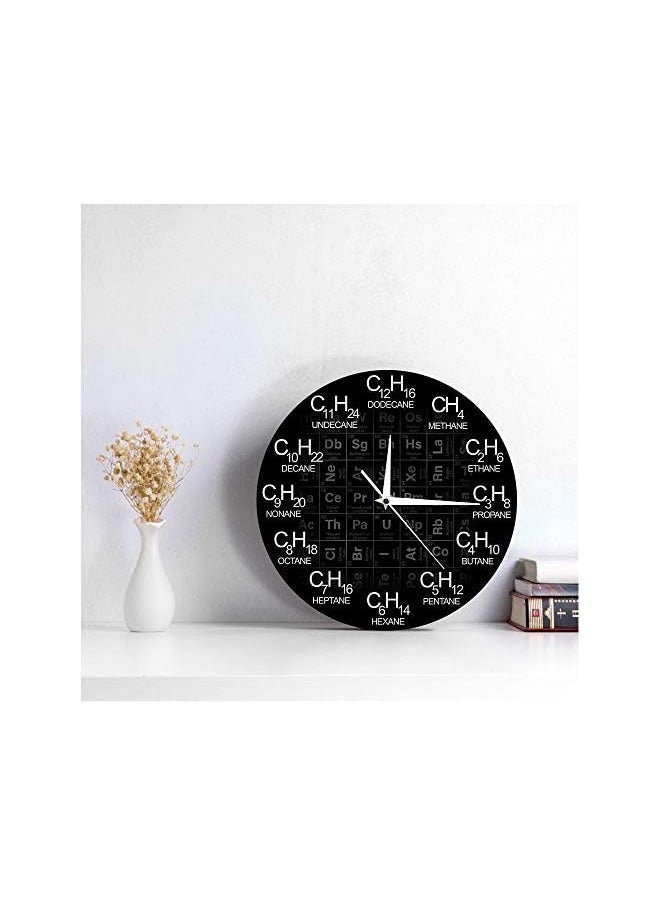 Raxoom - Clock Periodic Table Of Elements Chemistry Wall Clock Chemical Formulas As Time Numbers Wall Watch Chemical Science Wall Art Decor - Image 1
