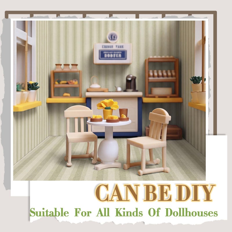 Flutesan 12 Pcs Miniature Dollhouse Wallpaper and Flooring Peel and Stick Mini DIY Self Adhesive Dollhouse Accessories 8.27 x 11.69 Inch (Vintage Stripes) - Image 3