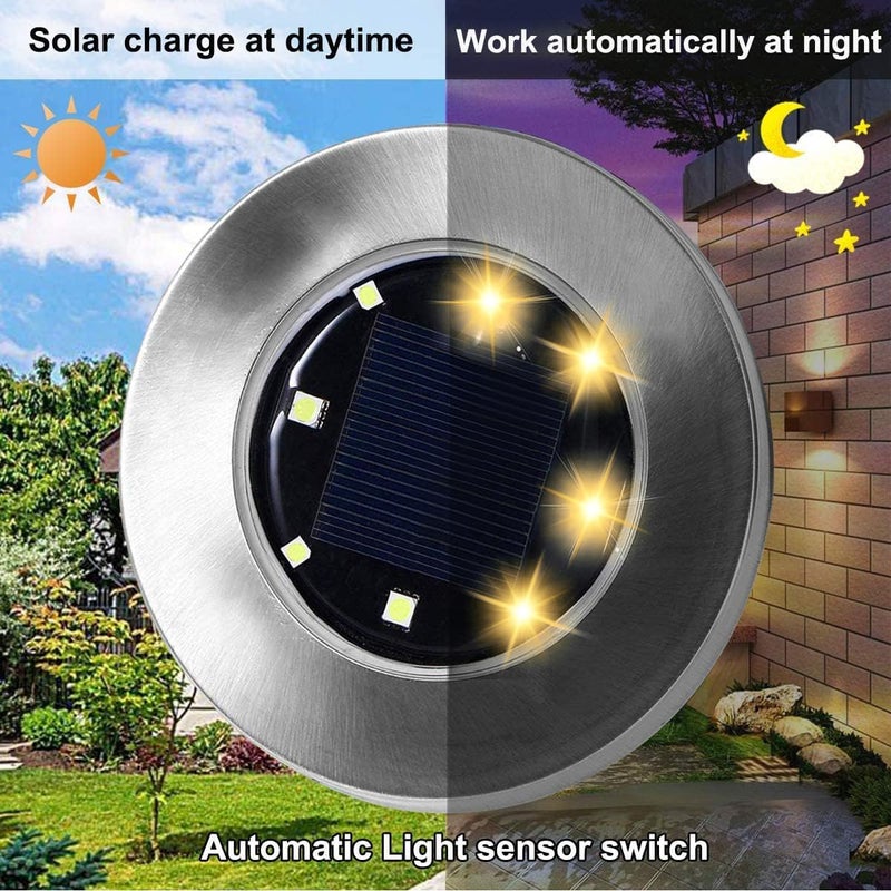 Rayolon Solar Ground Lights, Waterproof Solar Garden Lights, Upgraded Outdoor Garden Waterproof Bright in-Ground Lights, Landscape Lights for Pathway,Yard,Deck,Lawn,Patio,Walkway (8 Pack Warm Light) - Image 2