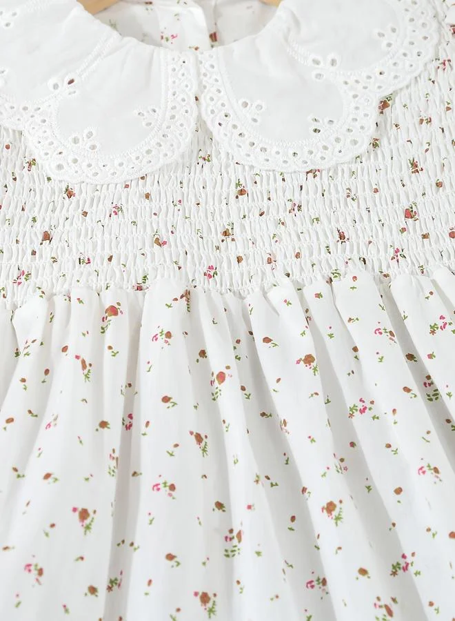 تايك تو Take Two Girls Ditsy Print Peter Pan Collar Dress