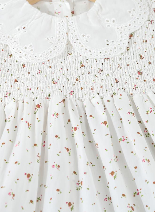 تايك تو فستان بناتي بطبعة زهور وياقة بيتر بان - Image 4