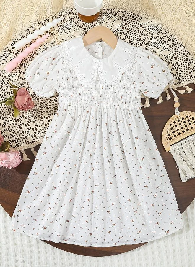 تايك تو Take Two Girls Ditsy Print Peter Pan Collar Dress