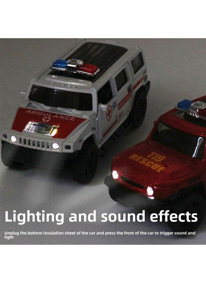 (Window Box) Sound And Light Cross-country Alloy Sports Car Model Children's Toys Car Boy Gift Generation-Color:Open The Window Box-sound And Light Version Three Open The Door To Take The Police Car White  - Image 5