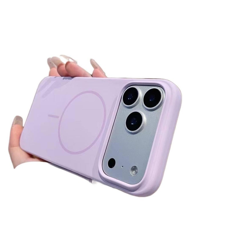 Silicone MagSafe Case for iPhone 13 with Shockproof and Drop Protection plus Shockproof plus Kickstand plus Strong Magnetic in Lavender - Image 1