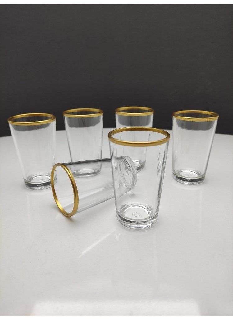 Paşabahçe 52291G Gilded Alanya Coffee and Water Glasses 6 Pieces  - Image 2