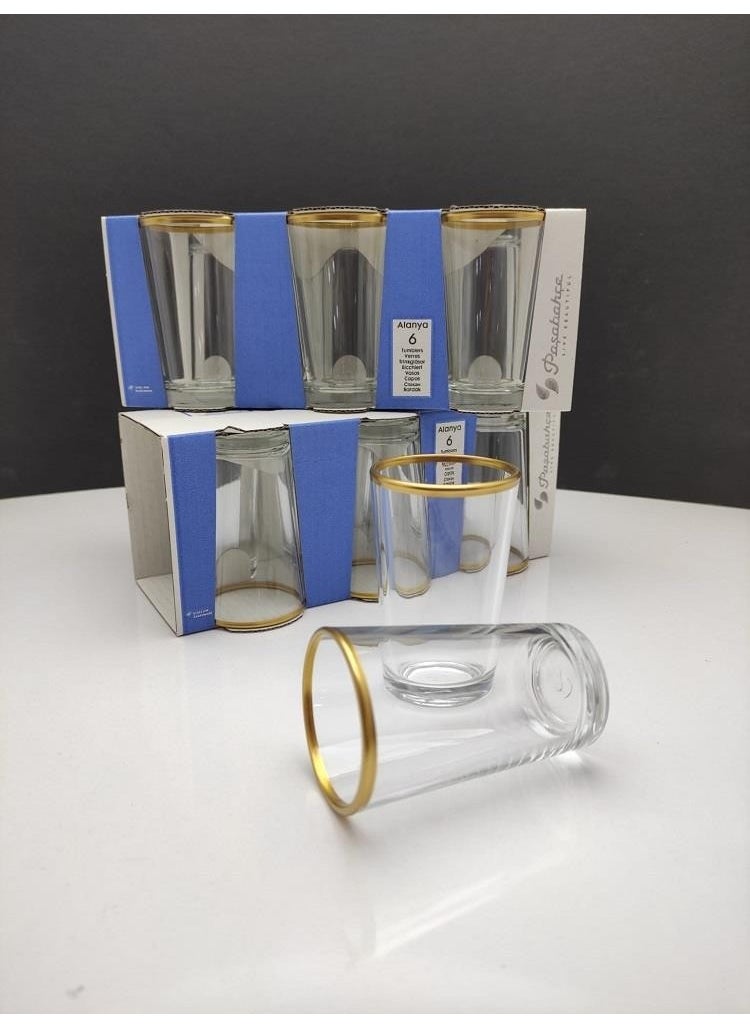 Paşabahçe 52291G Gilded Alanya Coffee and Water Glasses 6 Pieces  - Image 3