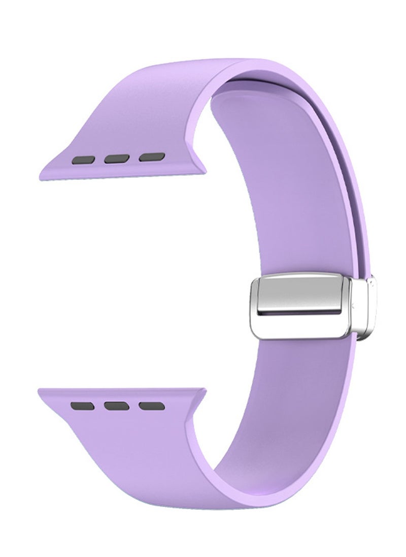 Generic Silicone Sport Watch Strap/Watchband for Apple iWatch Series 1/2/3/4/5/6/7/8/Ultra 42/44/45/49mm Purple  - Image 1