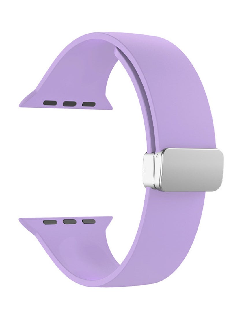 Generic Silicone Sport Watch Strap/Watchband for Apple iWatch Series 1/2/3/4/5/6/7/8/Ultra 42/44/45/49mm Purple  - Image 2