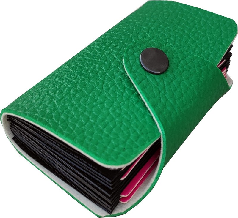 Kemer Dünyası Unisex 10 Compartment New Small Mold Accordion Leather Credit Card Holder Wallet  - Image 1