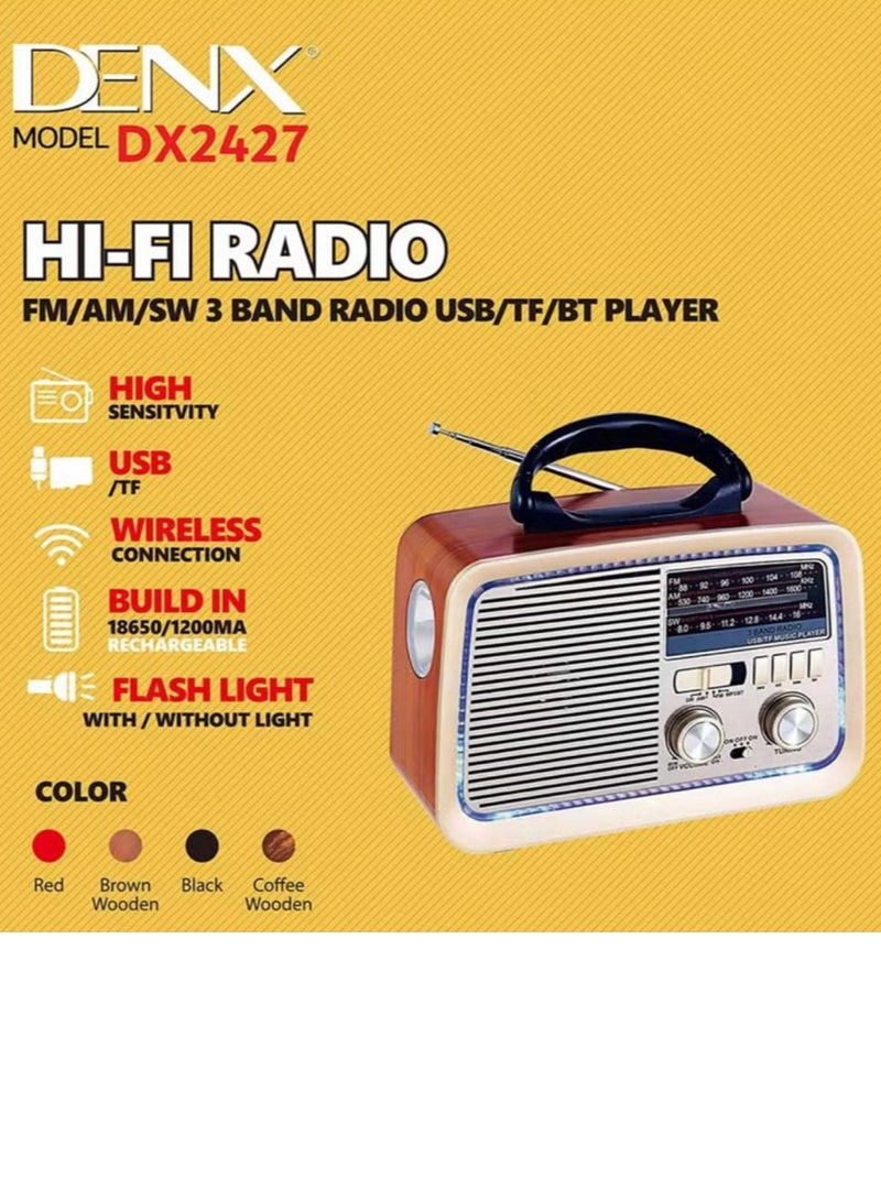 Denx Three channel USB radio with Bluetooth AUX TF card flash disk  - Image 1